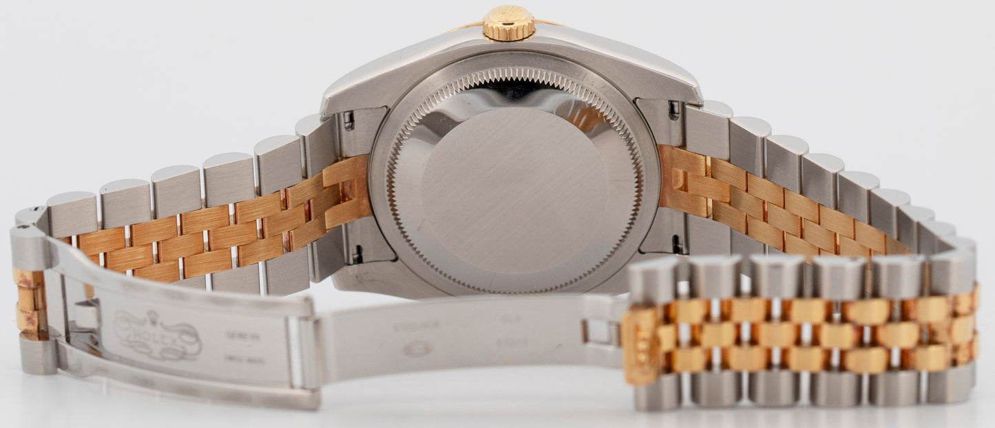 Rolex DateJust 116263 Turn-O-Graph 36mm Gray Two-Tone Yellow Gold Steel Watch