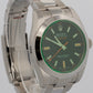 New Stickered 2021 Rolex Milgauss 116400 GV Black Green 40mm Steel Box Papers