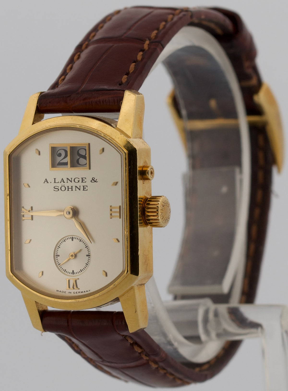 Unpolished 2007 A. Lange & Söhne Arkade 103.021 Silver 18K Gold 22mm Box Papers