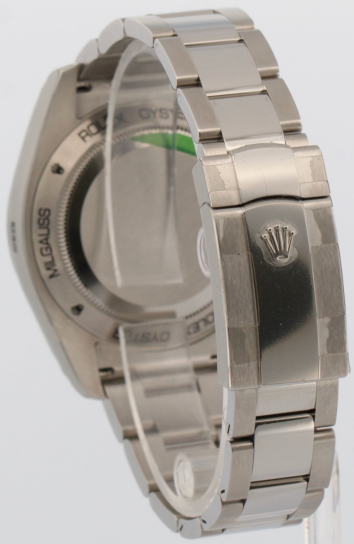 New Stickered 2021 Rolex Milgauss 116400 GV Black Green 40mm Steel Box Papers