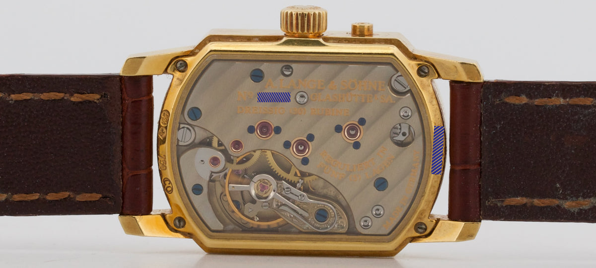 Unpolished 2007 A. Lange & Söhne Arkade 103.021 Silver 18K Gold 22mm Box Papers