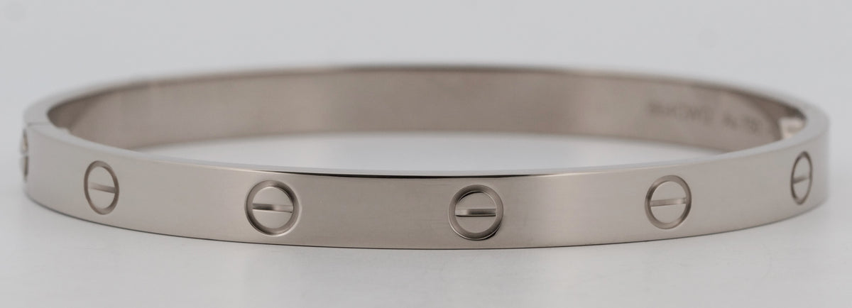 2025 Cartier Love Bracelet Size 19 18K White Gold Box Papers