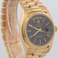 1981 Rolex Day-Date President 18038 Black Fluted 18K Yellow Gold 36mm Watch