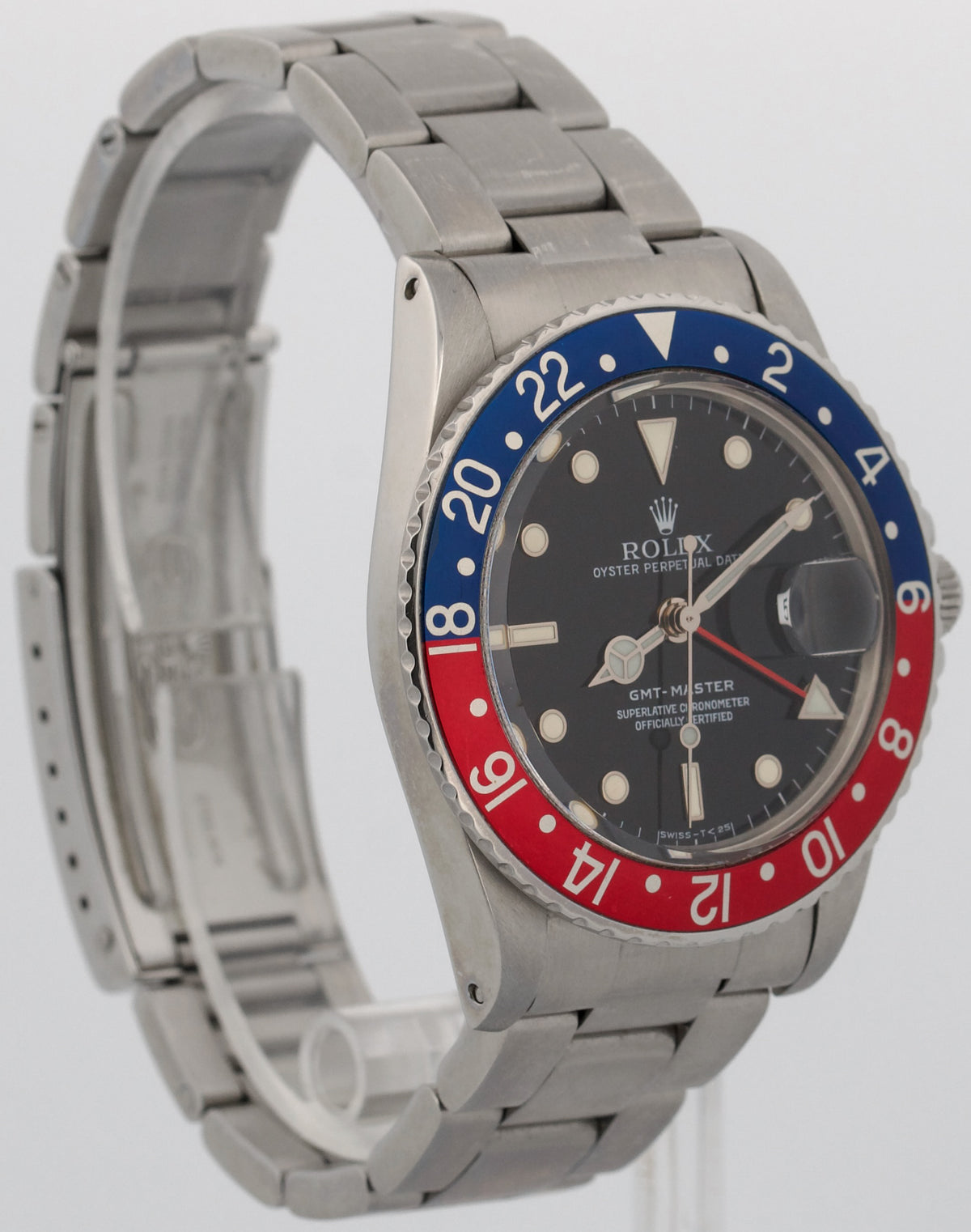 1982 Rolex GMT-Master 16750 Pepsi Red Blue Glossy Dial Steel 40mm Oyster Watch
