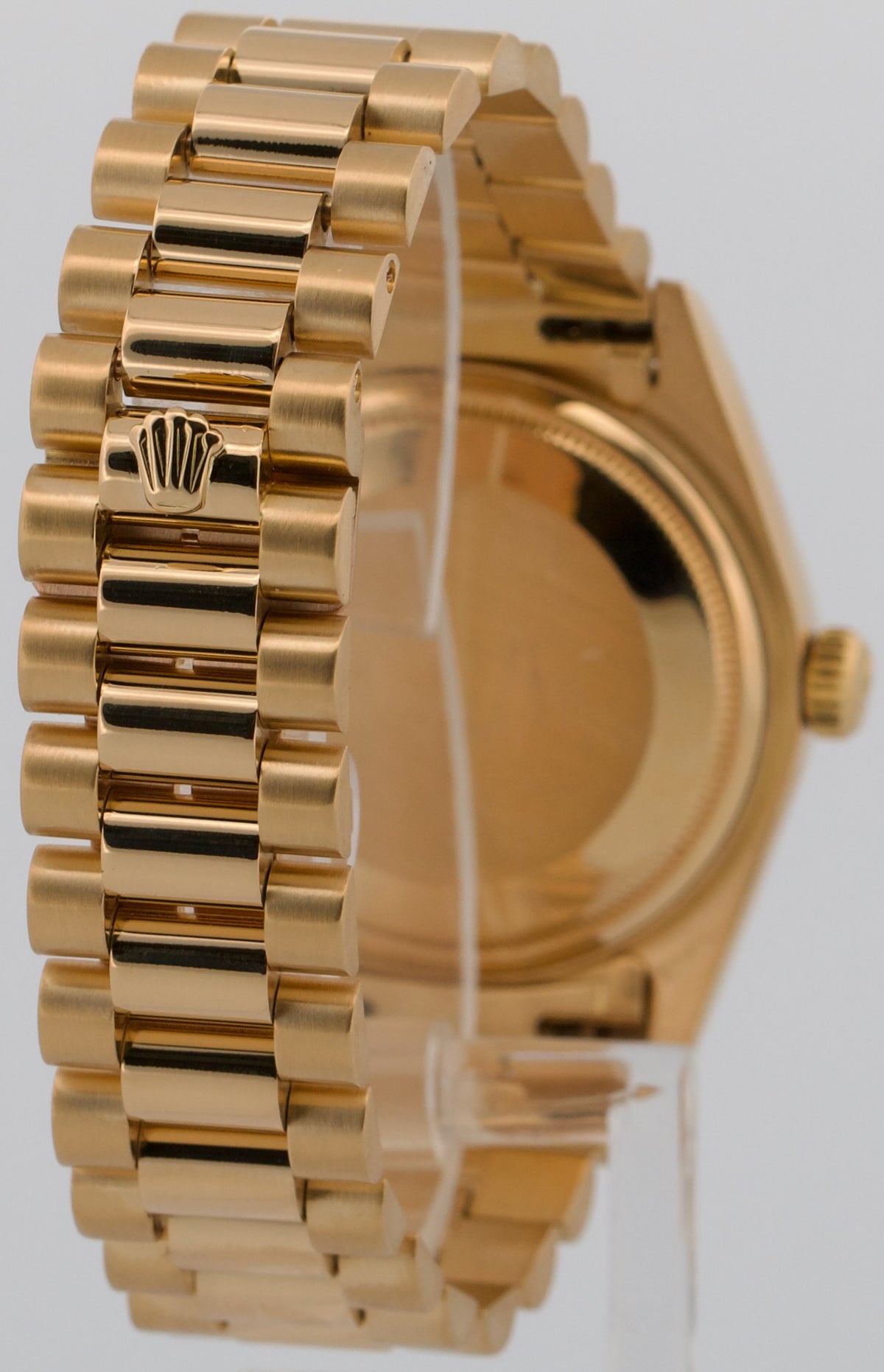 1981 Rolex Day-Date President 18038 Black Fluted 18K Yellow Gold 36mm Watch