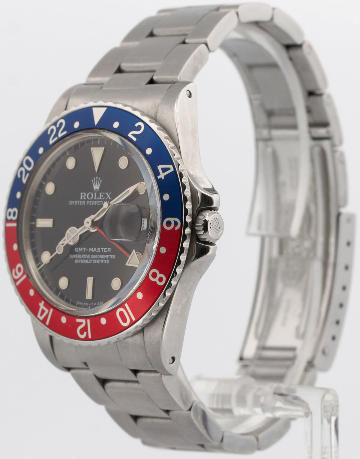 1982 Rolex GMT-Master 16750 Pepsi Red Blue Glossy Dial Steel 40mm Oyster Watch