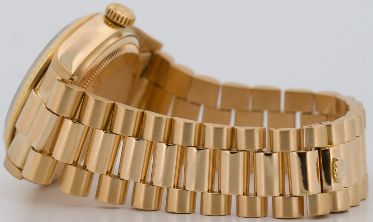 1981 Rolex Day-Date President 18038 Black Fluted 18K Yellow Gold 36mm Watch