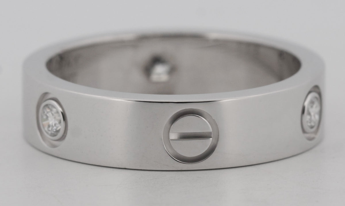 Cartier Love Ring Size 60 Diamond 18K White Gold Box