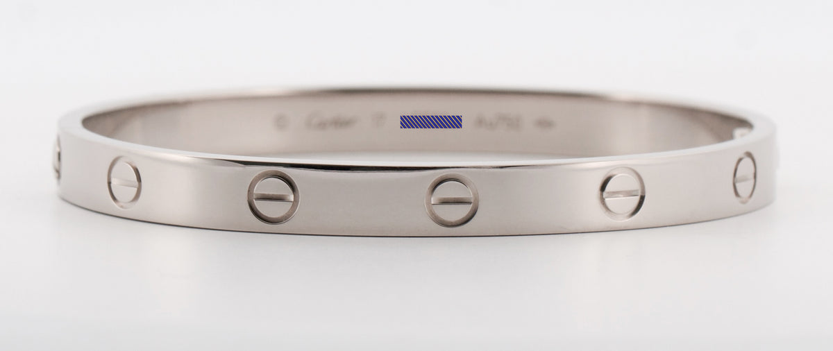 2020 Cartier Love Bracelet Size 17 18K White Gold Box