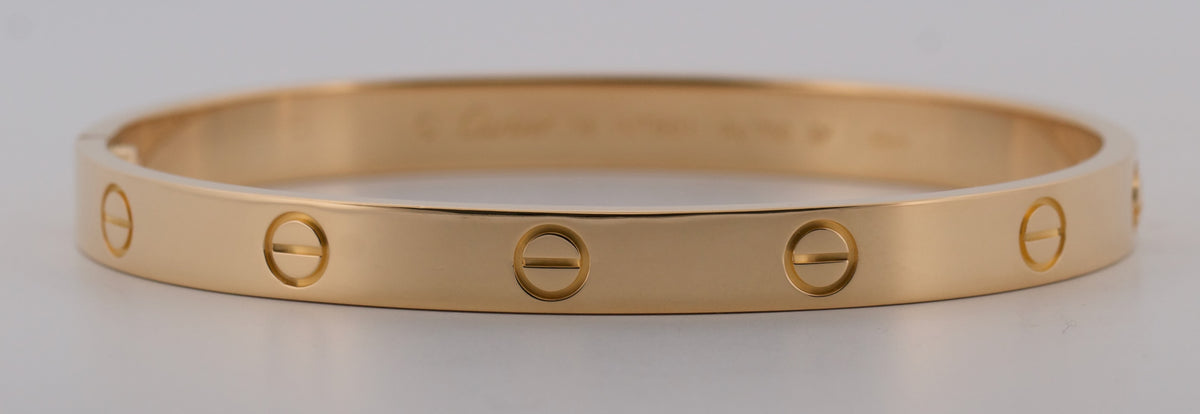 2019 Cartier Love Bracelet Size 18 18K Yellow Gold Box Papers