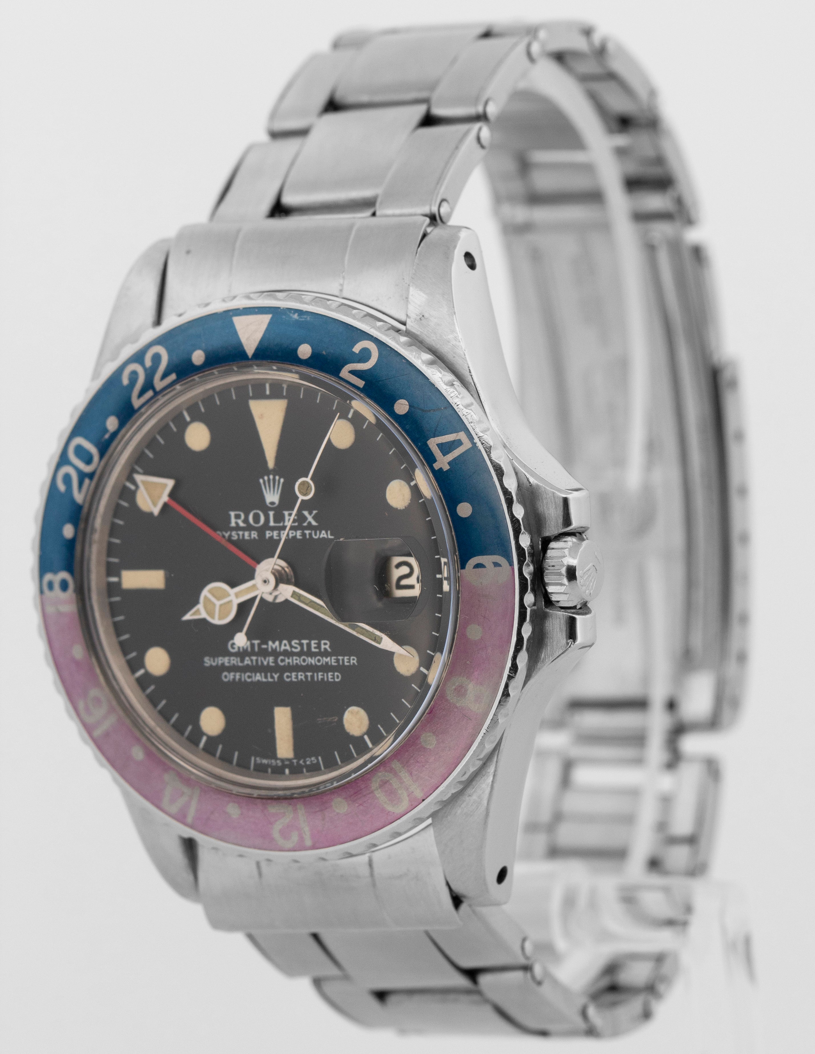 1969 PAPERS FUCHSIA Rolex GMT-Master Red Blue PEPSI LONG-E Watch