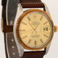 UNPOLISHED Rolex DateJust 36mm CHAMPAGNE 18K Gold Steel Fluted Leather 16013