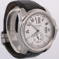 Cartier Calibre 3389 / W7100037 Silver Roman 42mm Steel Leather Date Watch