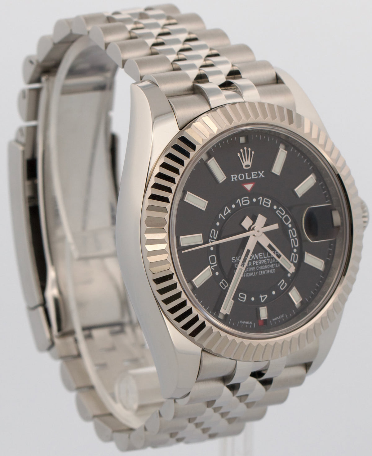 2022 Rolex Sky-Dweller 326934 Black Steel 18K White Gold 42mm Jubilee Box Papers