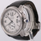 Cartier Calibre 3389 / W7100037 Silver Roman 42mm Steel Leather Date Watch