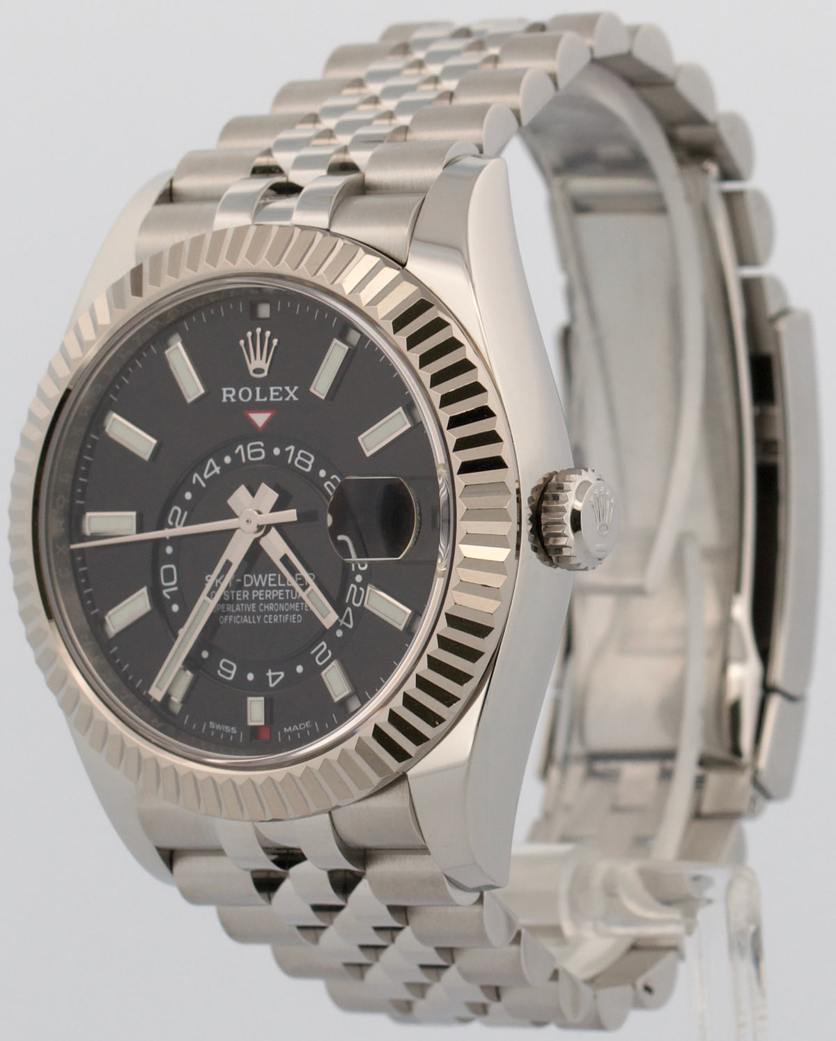 2022 Rolex Sky-Dweller 326934 Black Steel 18K White Gold 42mm Jubilee Box Papers