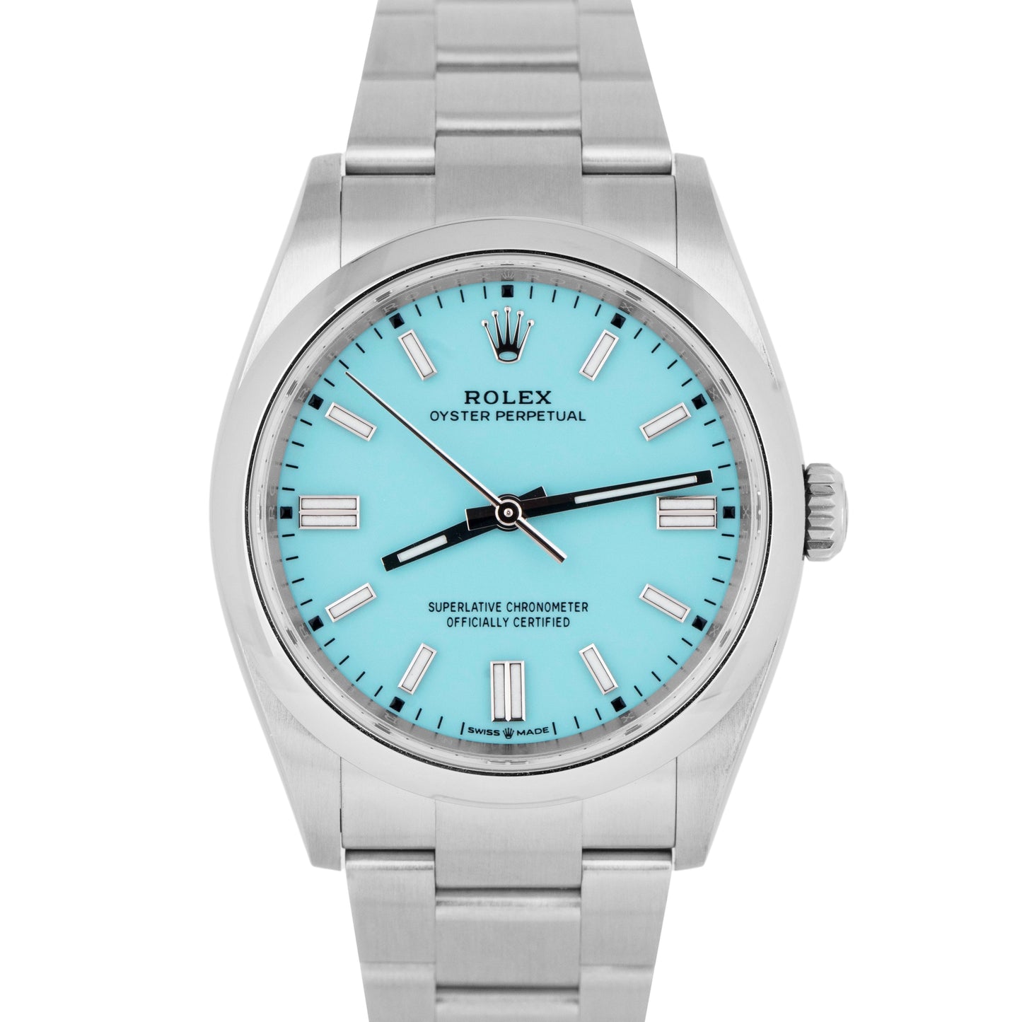 NEW 2024 Rolex Oyster Perpetual Turquoise Blue 36mm Steel Watch 126000 BOX
