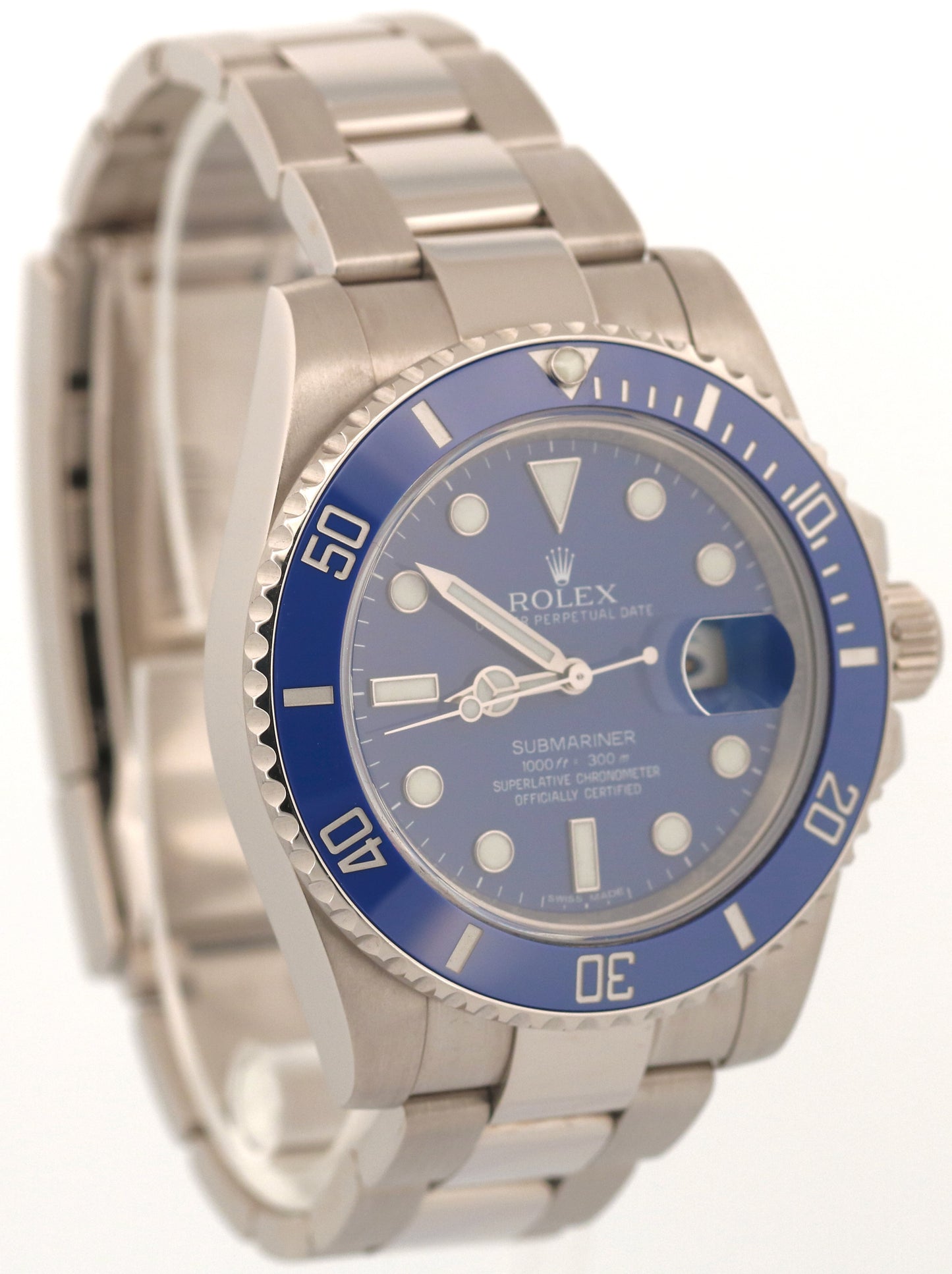 OCT 2025 RSC PAPERS Rolex Submariner Date SMURF Blue 18K Gold 40mm 116619 LB BOX