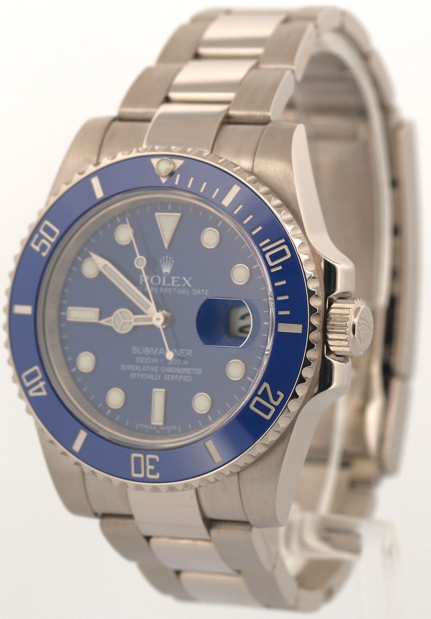 OCT 2025 RSC PAPERS Rolex Submariner Date SMURF Blue 18K Gold 40mm 116619 LB BOX