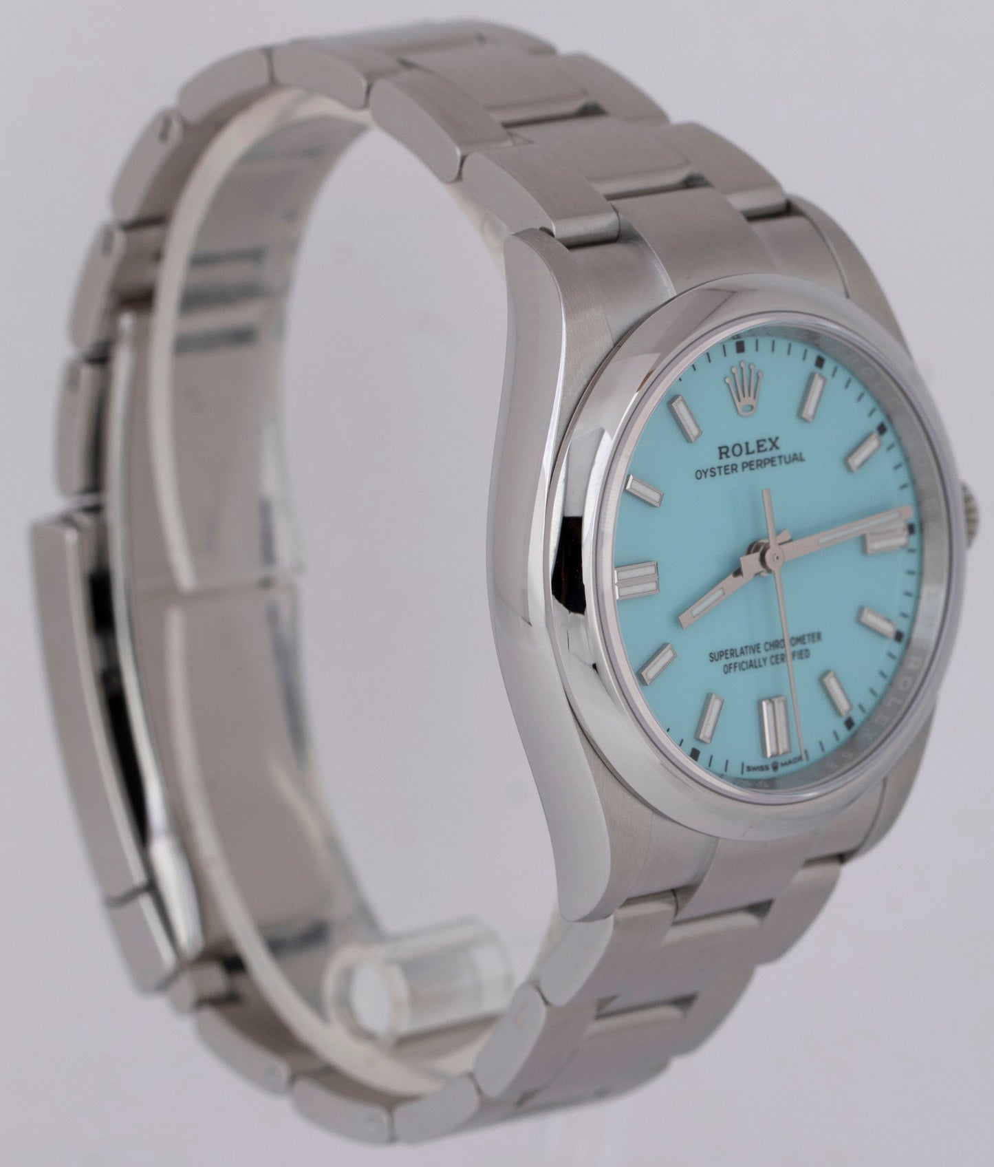NEW 2024 Rolex Oyster Perpetual Turquoise Blue 36mm Steel Watch 126000 BOX