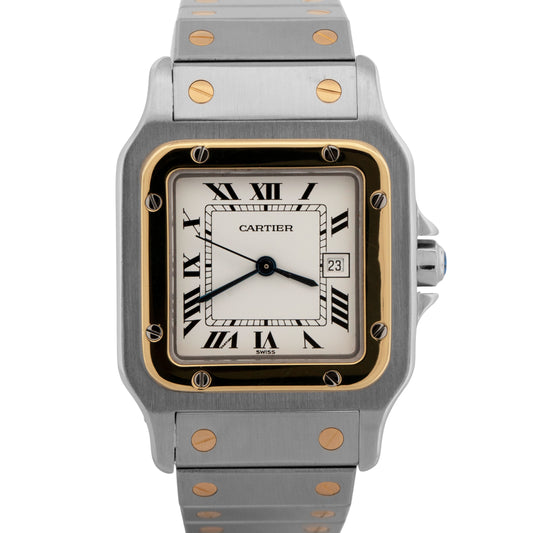 PAPERS Cartier Santos Two-Tone 18k Gold White Roman 29mmX41mm 1172961 Watch BOX