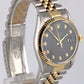 VINTAGE Rolex DateJust 36mm Two-Tone 18k Gold Steel Black DIAMOND 16013 Watch