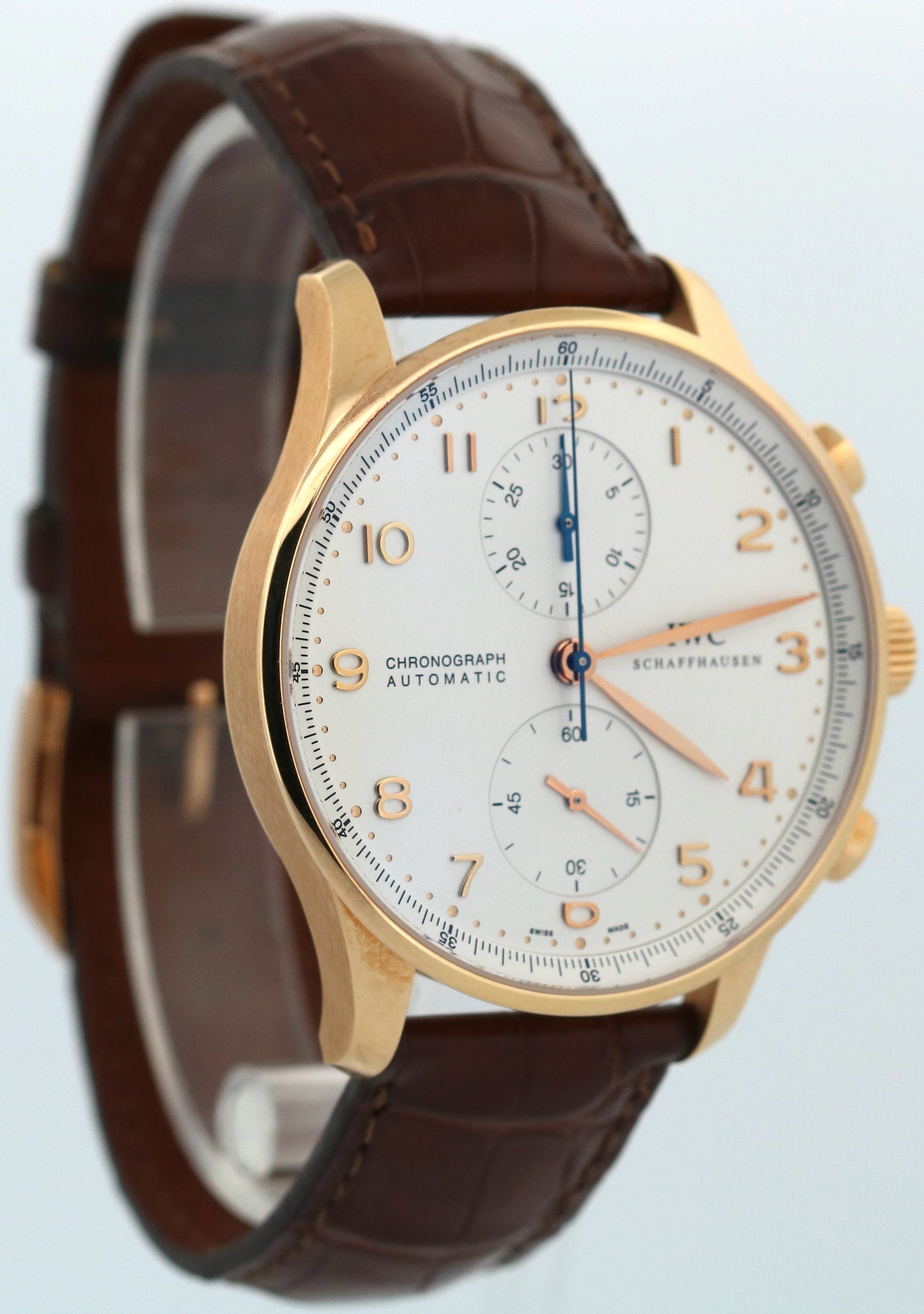 PAPERS IWC Portugieser Chrono 18K Rose Gold 40mm Leather IW371402 Watch BOX