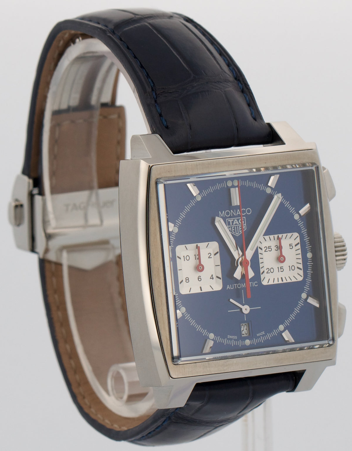 Tag Heuer Monaco CBL2111.FC6453 Blue Leather Stainless Steel 39mm Box Papers