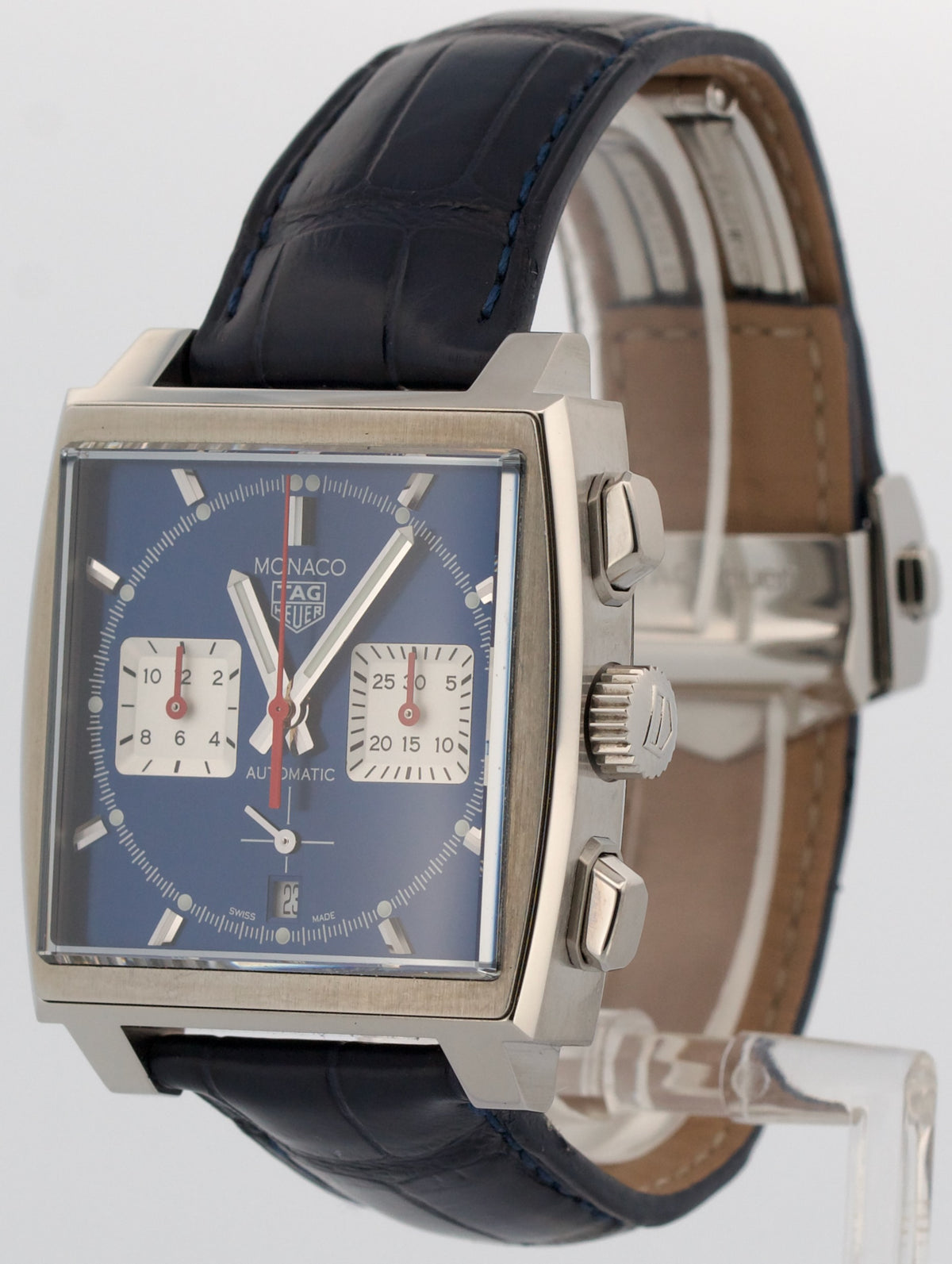 Tag Heuer Monaco CBL2111.FC6453 Blue Leather Stainless Steel 39mm Box Papers