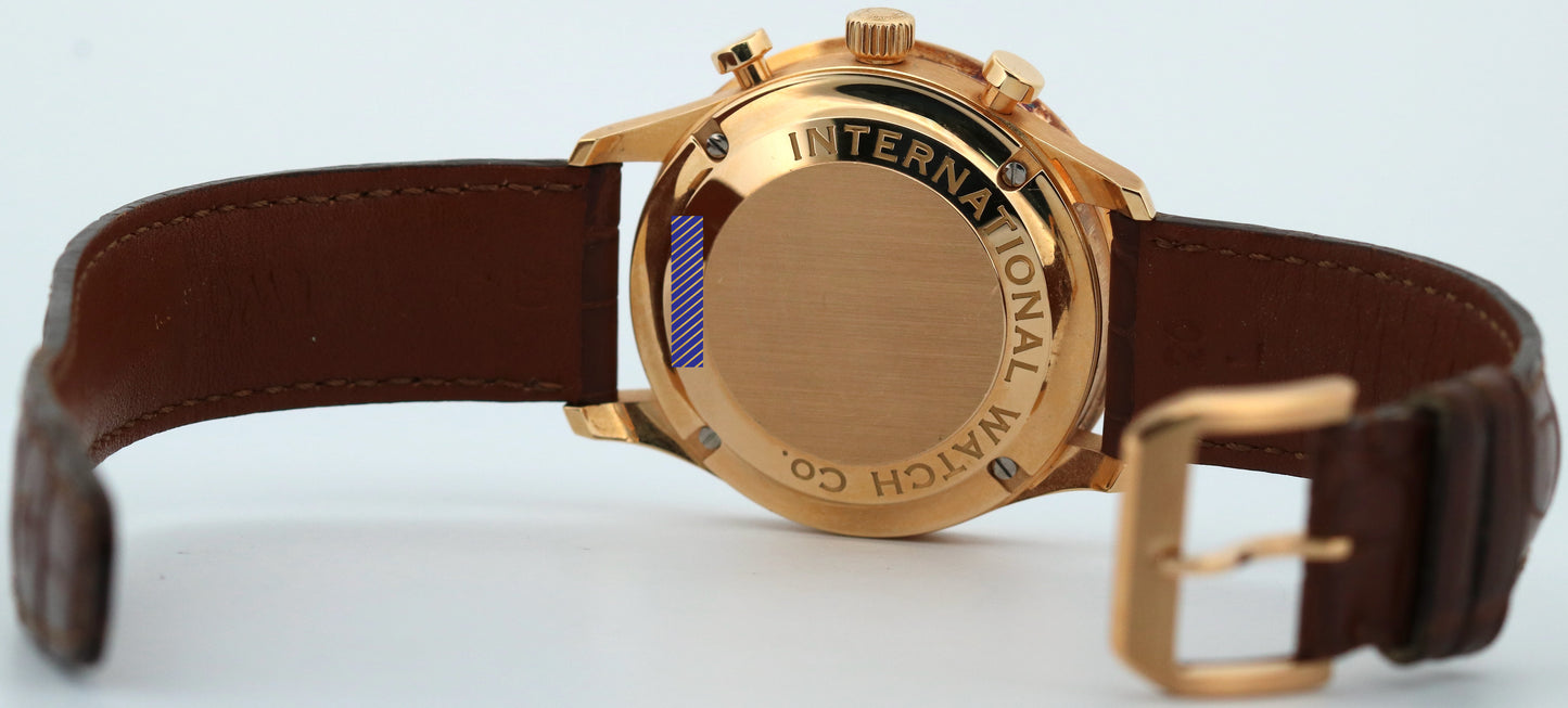 PAPERS IWC Portugieser Chrono 18K Rose Gold 40mm Leather IW371402 Watch BOX
