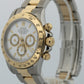 Rolex Daytona Cosmograph 40mm WHITE Two-Tone 18K Yellow Gold Steel Watch 16523