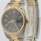PAPERS Rolex Oyster Perpetual Date 34mm BLACK 18K Yellow Gold OYSTER 15233 BOX