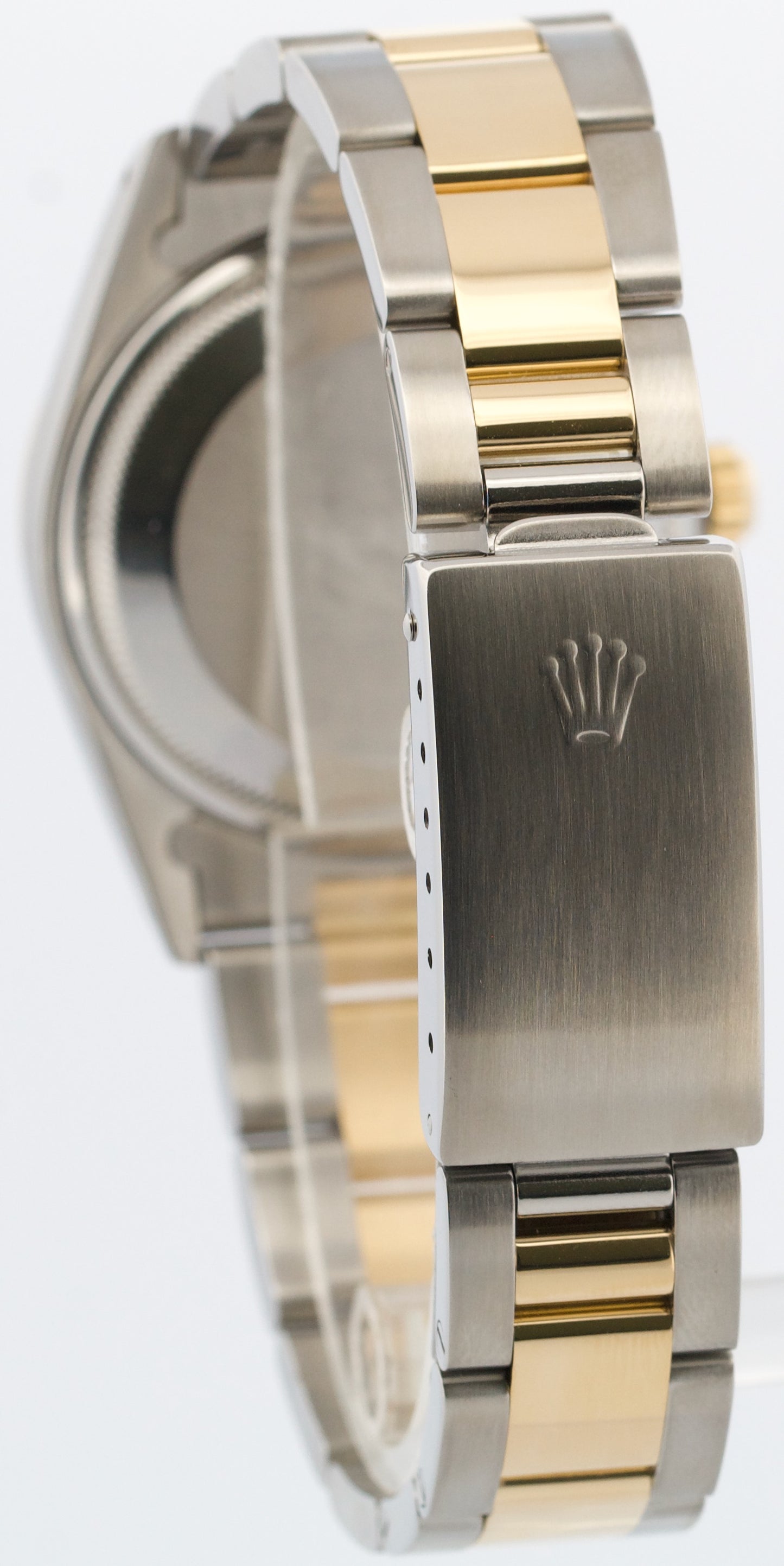 PAPERS Rolex Oyster Perpetual Date 34mm BLACK 18K Yellow Gold OYSTER 15233 BOX