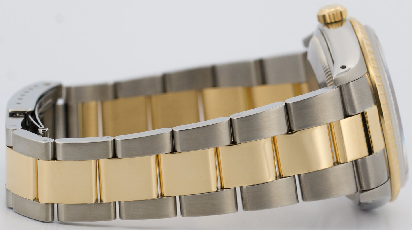 PAPERS Rolex Oyster Perpetual Date 34mm BLACK 18K Yellow Gold OYSTER 15233 BOX