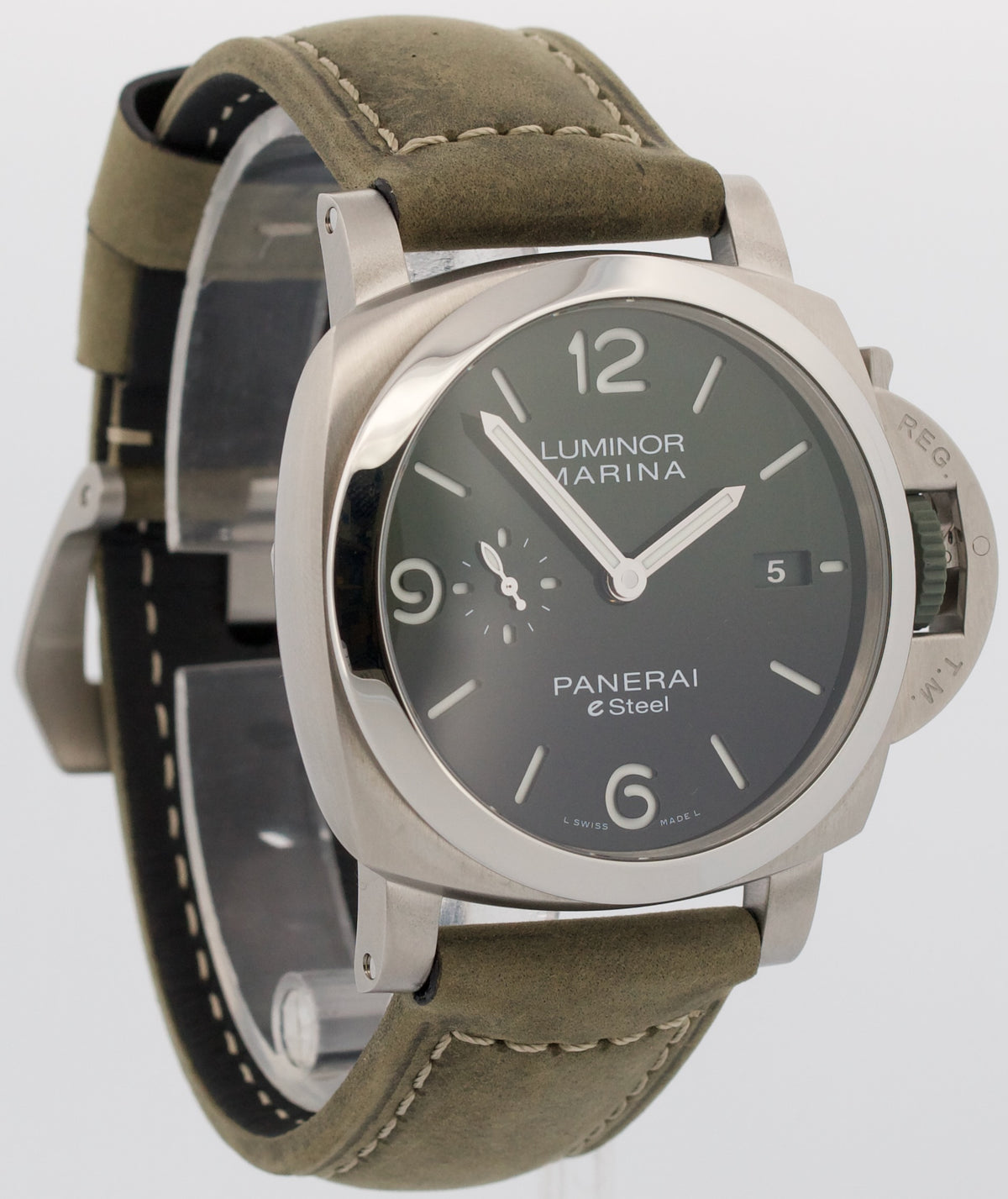 2022 Panerai Luminor Marina PAM01356 eSteel Verde Smeraldo Green 44mm Box Papers