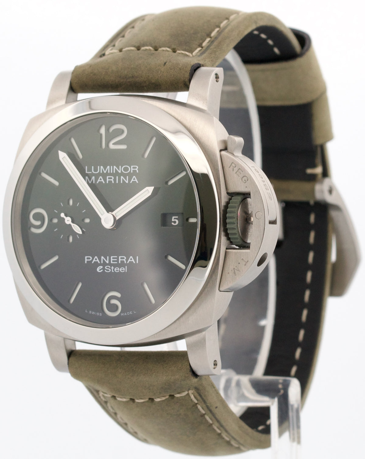 2022 Panerai Luminor Marina PAM01356 eSteel Verde Smeraldo Green 44mm Box Papers