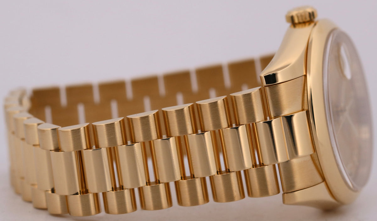 Rolex Day-Date President 118208 Champagne Wave 18K Yellow Gold 36mm Watch Box