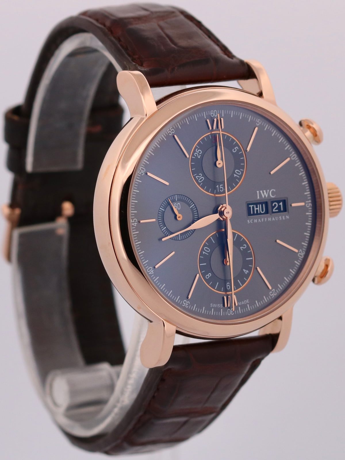 2017 IWC Portofino IW391021 18K Gold Rhodium Leather Automatic 42mm Box Papers