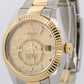 PAPERS Rolex Sky-Dweller CHAMPAGNE 18K Yellow Gold Steel OYSTER 42mm 326933 BOX