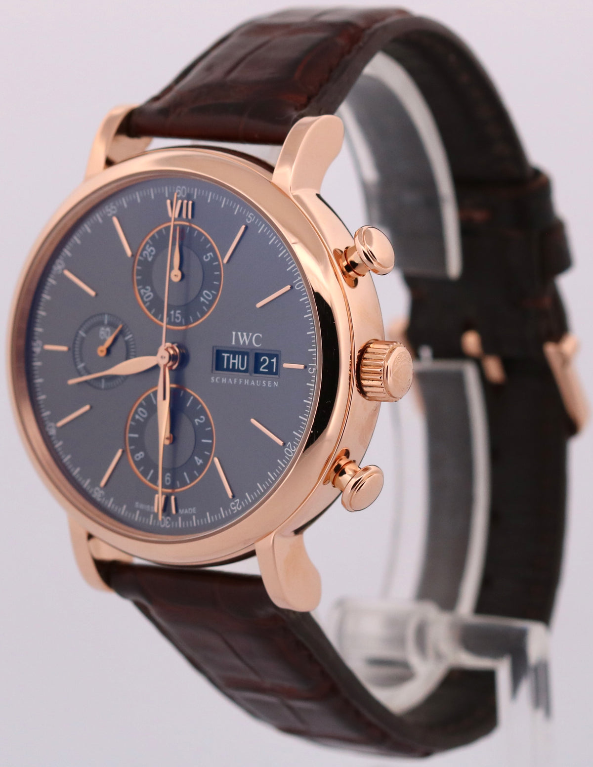 2017 IWC Portofino IW391021 18K Gold Rhodium Leather Automatic 42mm Box Papers