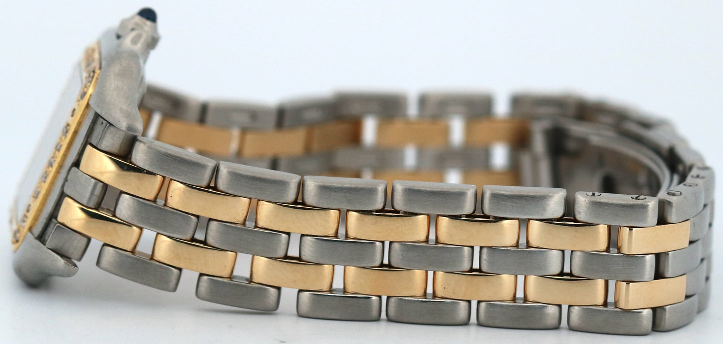 Ladies Cartier Panthere DIAMOND 18K Yellow Gold Steel Roman 22mm Quartz 112000R