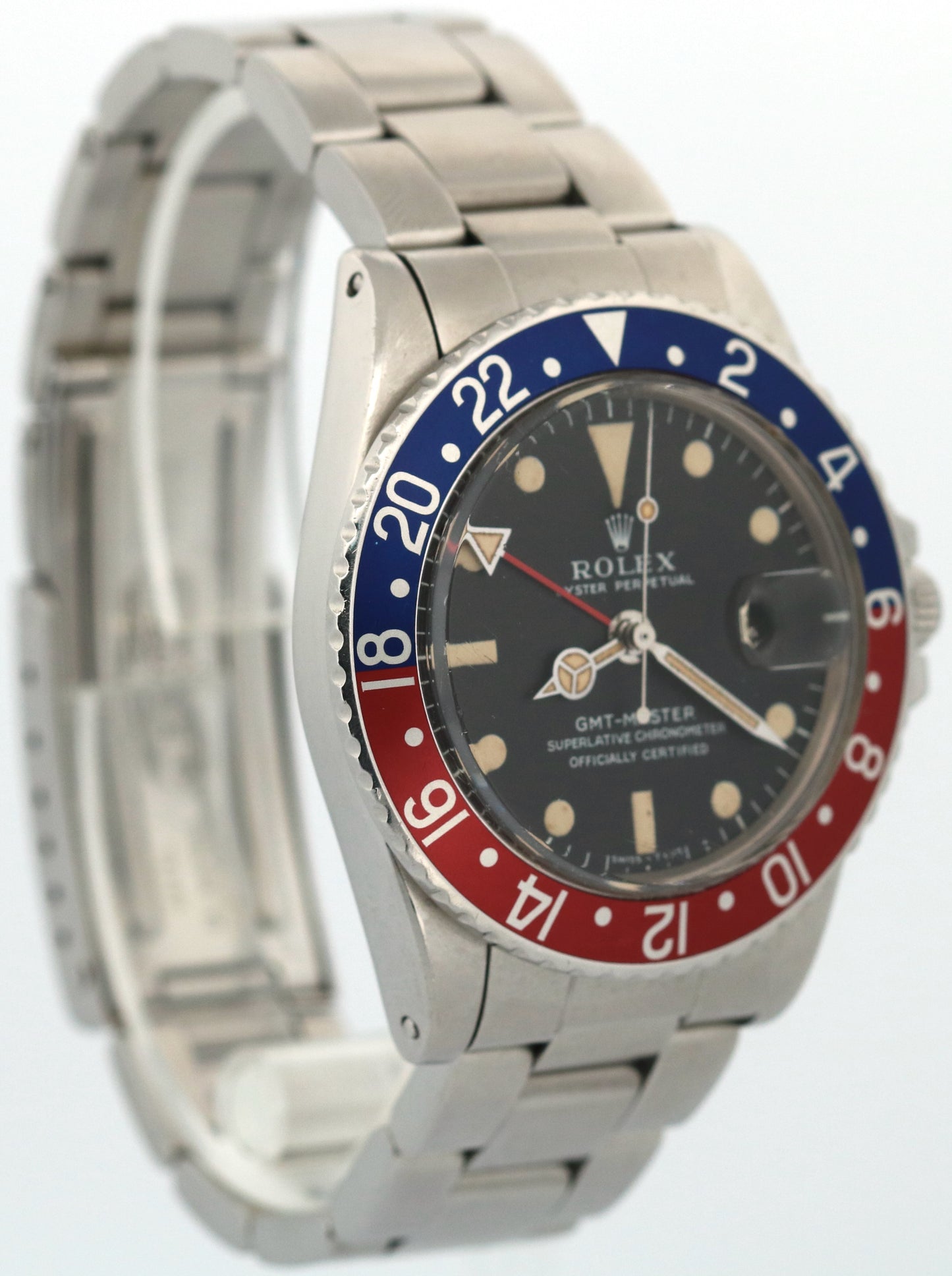 VINTAGE 1968 Rolex GMT-Master PATINA PEPSI Steel 1.9XX MK1 Long-E 40mm 1675