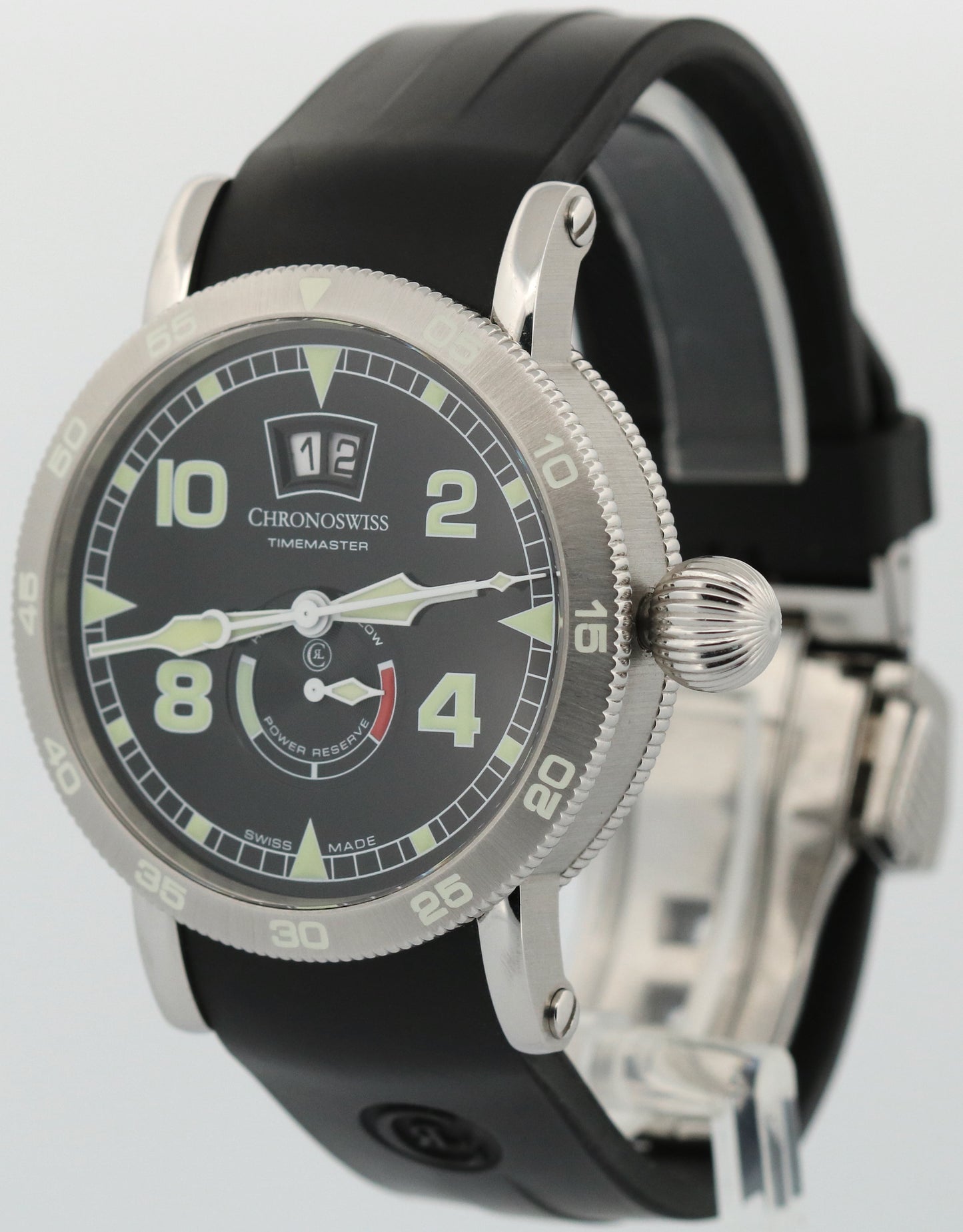 Chronoswiss Timemaster Big Date 44mm Stainless Steel Rubber CH-3533ST Watch