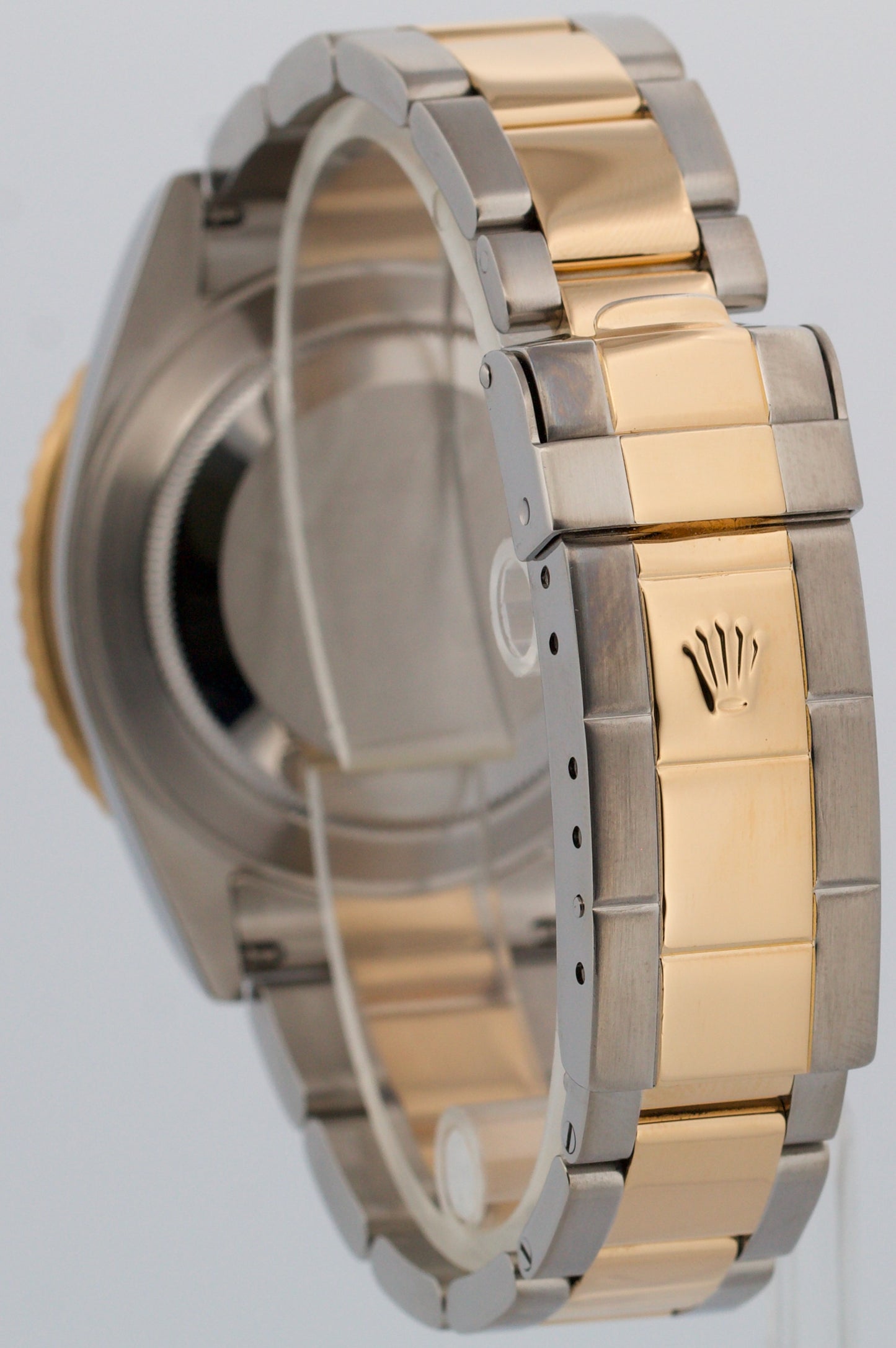 Rolex Submariner Date 40mm BLUE 18K Gold No-Holes Steel GOLD BUCKLE 16613 Watch