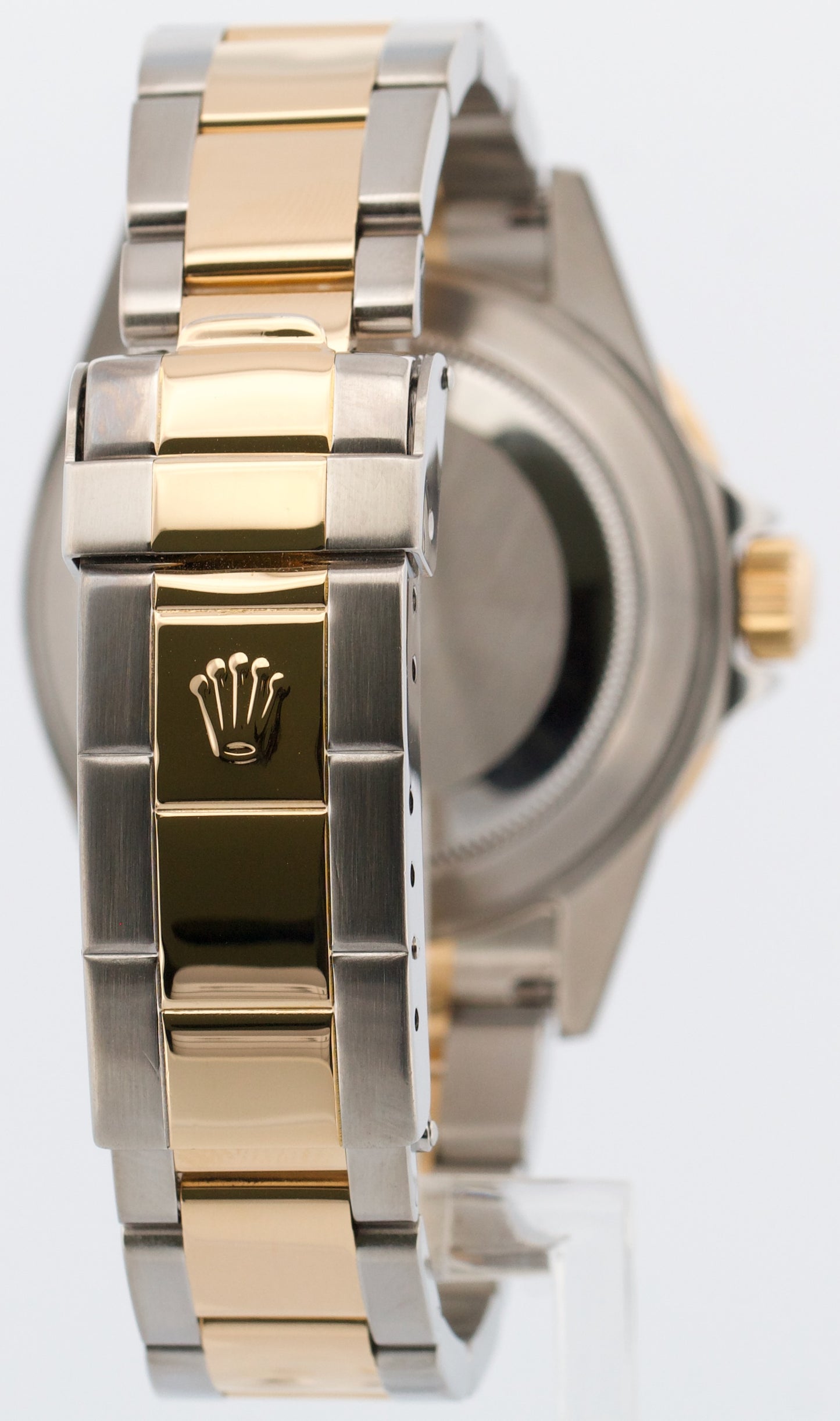 Rolex Submariner Date 40mm BLUE 18K Gold No-Holes Steel GOLD BUCKLE 16613 Watch