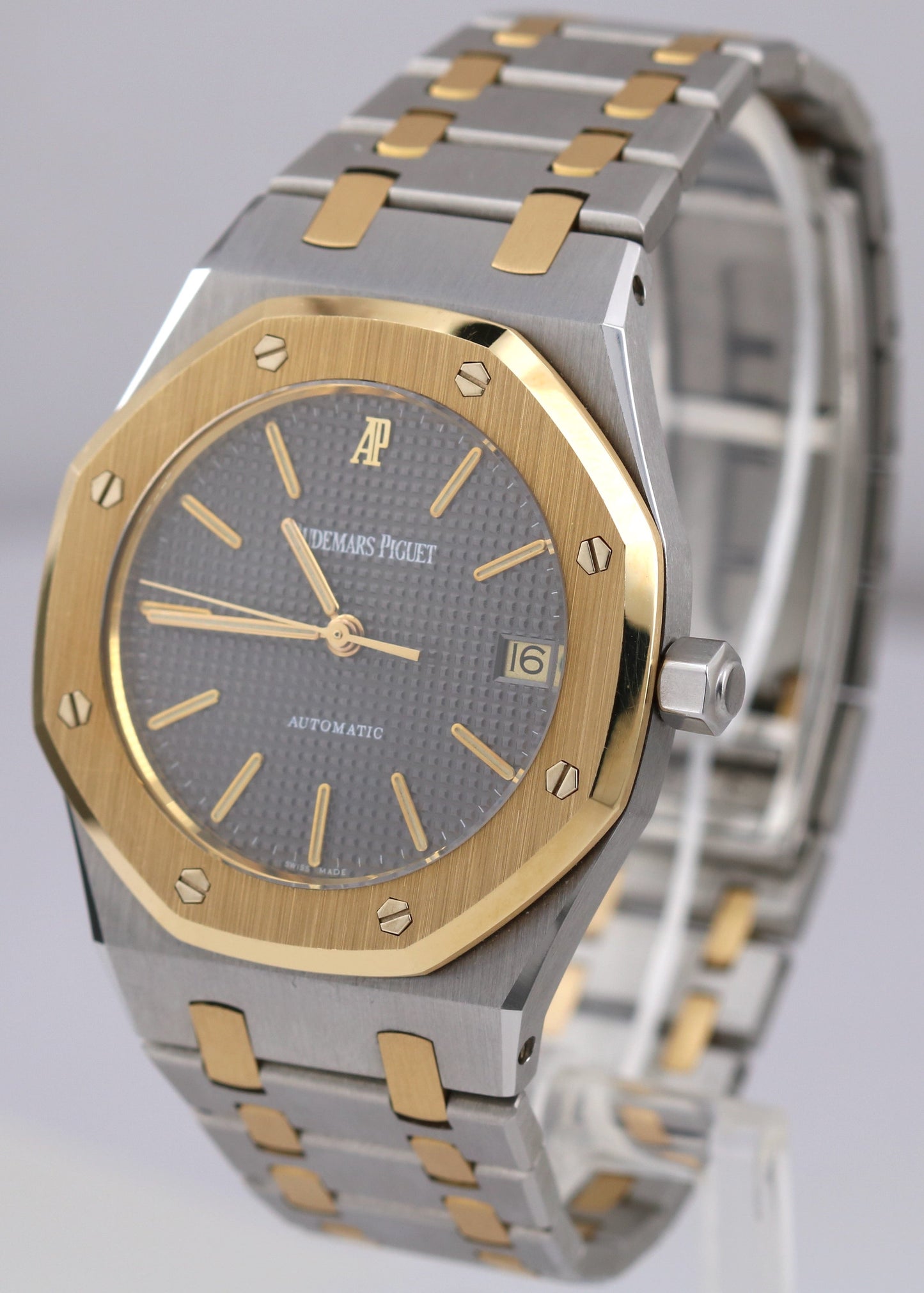 Audemars Piguet Royal Oak 36mm 18K Yellow Gold Steel Gray Date 14790SA Watch