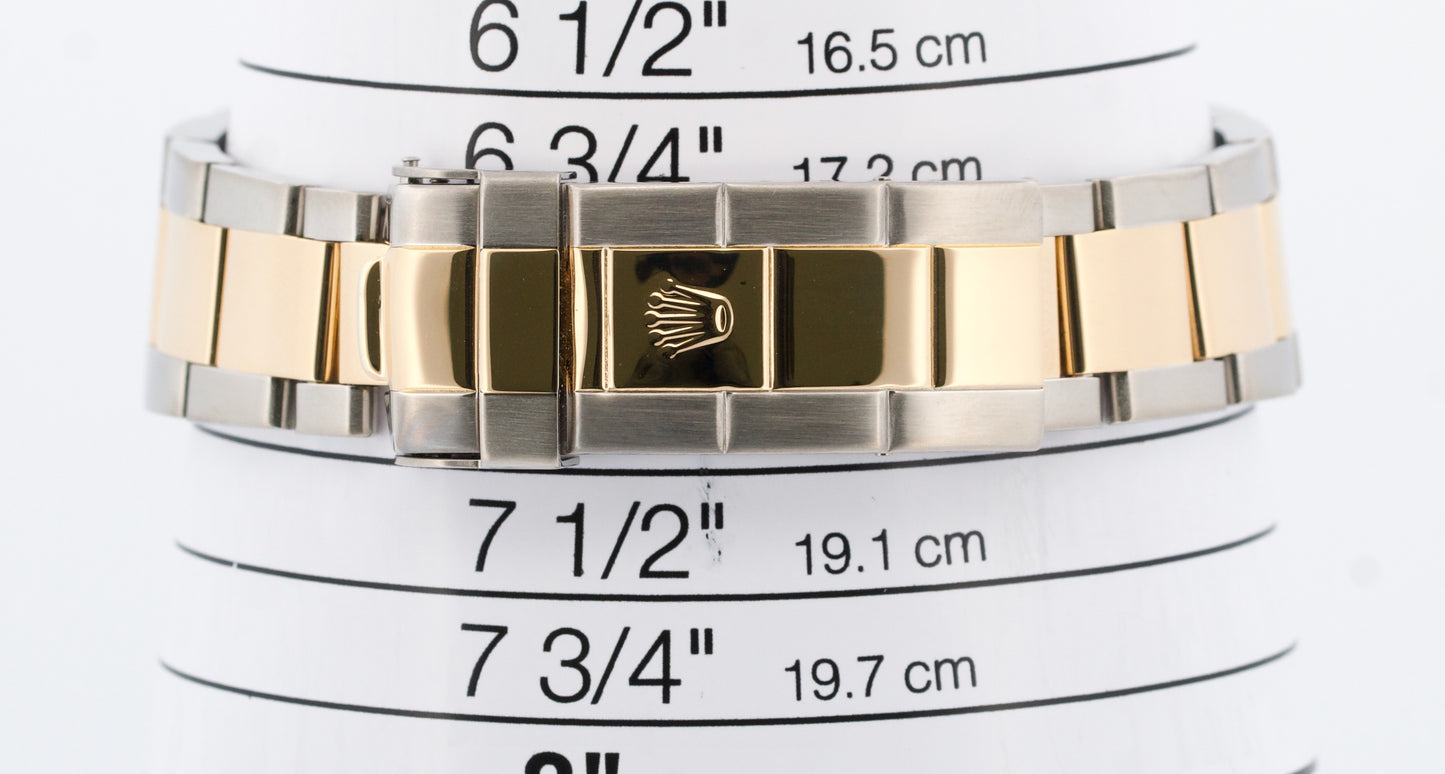 Rolex Submariner Date 40mm BLUE 18K Gold No-Holes Steel GOLD BUCKLE 16613 Watch