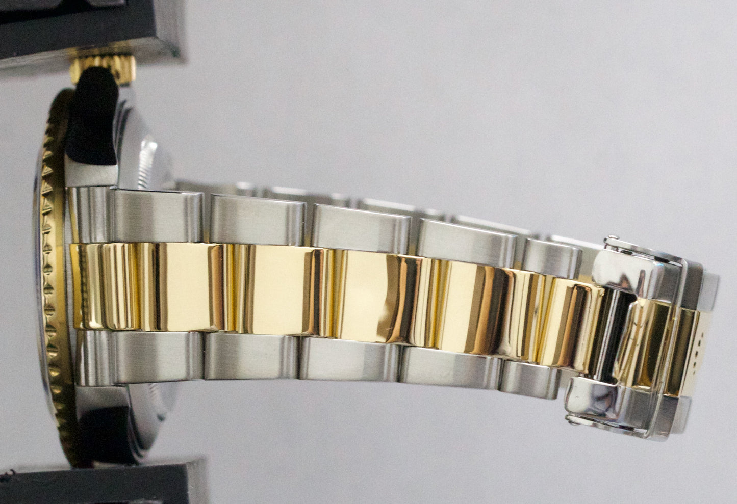 Rolex Submariner Date 40mm BLUE 18K Gold No-Holes Steel GOLD BUCKLE 16613 Watch