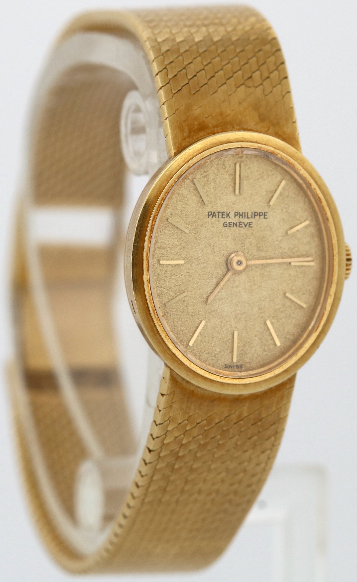 VINTAGE Ladies Patek Philippe Ellipse CHAMPAGNE 18K Yellow Gold 20mm Manual 3351