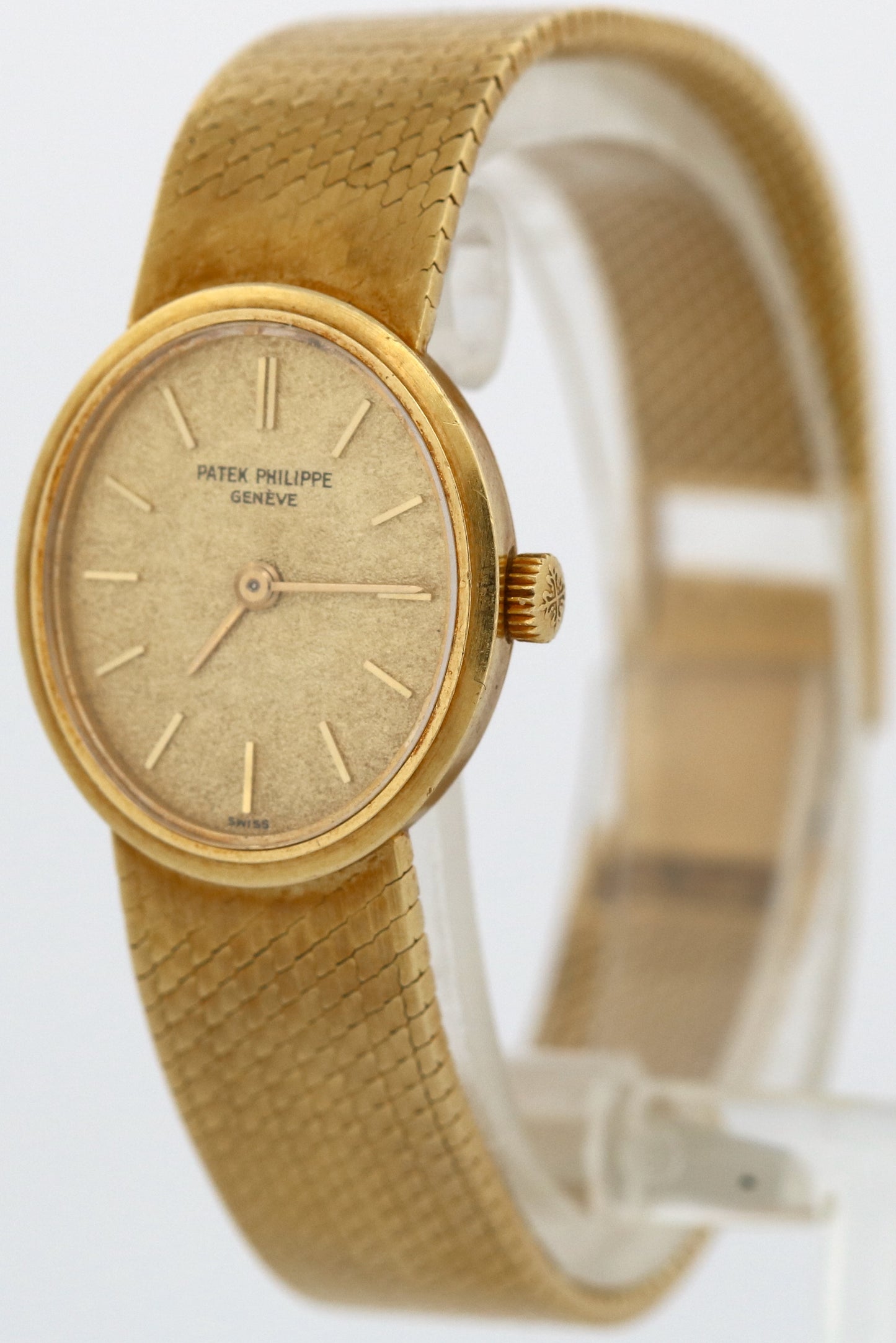 VINTAGE Ladies Patek Philippe Ellipse CHAMPAGNE 18K Yellow Gold 20mm Manual 3351
